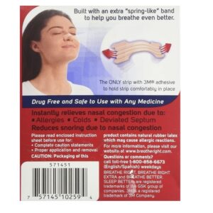 Breathe Right Extra Strong, One Size Fits All Nasal Strips, 44 Count - Tan - Image 2