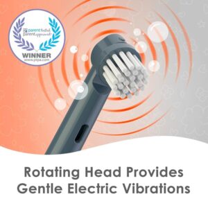 Brusheez® Kids Electric Toothbrush Set (Carnivore Edition) - Battery Operated, Soft Bristles, Easy On/Off, 2 Brush Heads, Animal Cover, Sand Timer, Rinse Cup, and Base - Ages 3+ (Shadow The Shark) - Image 4