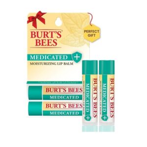 Burt's Bees 100% Natural Medicated Moisturizing Lip Balm with Menthol & Eucalyptus, 2 Tubes in Blister Box - Image 1