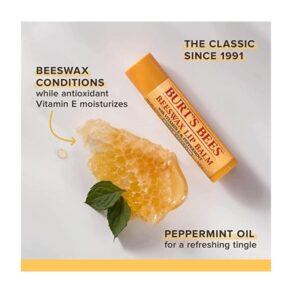 Burt's Bees 100% Natural Moisturizing Lip Balm, Beeswax, 2 Tubes in Blister Box - Image 2