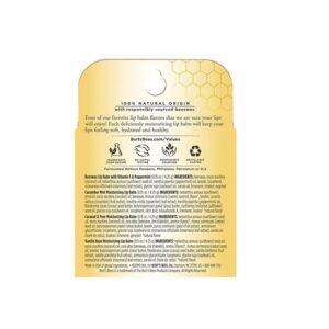Burt's Bees 100% Natural Moisturizing Lip Balm, Multipack - Original Beeswax, Cucumber Mint, Coconut & Pear and Vanilla Bean with Beeswax & Fruit Extracts - 4 Tubes - Image 2