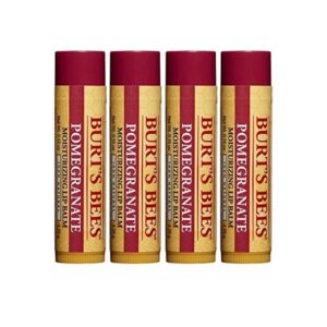 Burt's Bees 100% Natural Moisturizing Lip Balm, Pomegranate, 4 pcs - Image 1