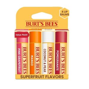 Burt's Bees 100 Natural Moisturizing Lip Balm, Superfruit, 4 Tubes in Blister Box - Image 1