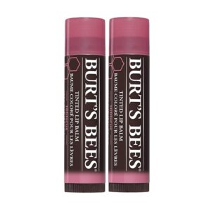 Burt's Bees 100% Natural Moisturizing Tinted Lip Balm, Hibiscus, 1 Tube, Pack of 2 - Image 1