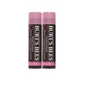 Burt's Bees 100% Natural Moisturizing Tinted Lip Balm, Pink Blossom, 1 Tube, Pack of 2 - Image 1