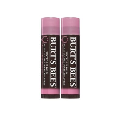 Burt's Bees 100% Natural Moisturizing Tinted Lip Balm, Pink Blossom, 1 Tube, Pack of 2