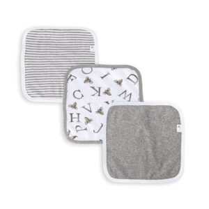 Burt's Bees Baby - Washcloths, Absorbent Knit Terry, Super Soft 100% Organic Cotton (A-Bee-C, 3-Pack) - Image 1