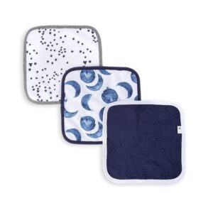 Burt's Bees Baby - Washcloths, Absorbent Knit Terry, Super Soft 100% Organic Cotton (Hello Moon!, 3-Pack) - Image 1