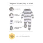 Burt's Bees Baby unisex-baby Sleep & Play, Organic One-piece Romper-jumpsuit Pj, Zip Front Footed Pajama - Image 2