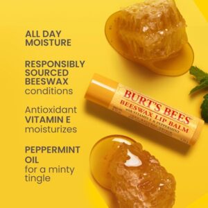 Burt's Bees Beeswax Lip Balm With Vitamin E & Peppermint, 0.15 Oz - Transparent - Image 2