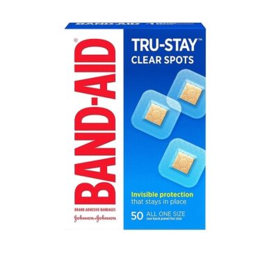Choice One Band-Aid Brand Tru-Stay Clear Spots Bandages for Discreet First Aid (All One Size) -50 Count