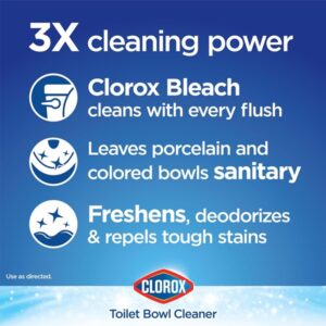 Clorox Automatic Toilet Bowl Cleaner Tablets, Bleach & Blue - Rain Clean - 4 Count - Image 5
