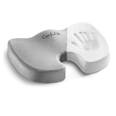 ComfiLife Coccyx Orthopedic Memory Foam Office Chair and Car Seat Cushion for Back Pain and Sciatica Relief (Gray) by ComfiLife