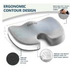ComfiLife Coccyx Orthopedic Memory Foam Office Chair and Car Seat Cushion for Back Pain and Sciatica Relief (Gray) by ComfiLife - Image 2
