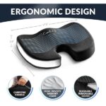 ComfiLife Gel Enhanced Seat Cushion – Office Chair Cushion – Non-Slip Gel & Memory Foam Coccyx Cushion for Tailbone Pain - Desk Chair Car Seat Cushion Driving - Sciatica & Back Pain Relief (Black) - Image 3