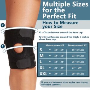 ComfiLife Knee Brace - Knee Support for Meniscus Tear, Arthritis Pain, ACL, LCL, MCL - Open Patella, 3 Point Adjustable Straps, Breathable Non-Slip Comfort for Men & Women (Large) - Image 4