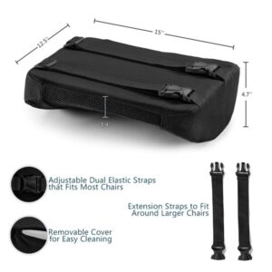 ComfiLife Lumbar Support Back Pillow Office Chair and Car Seat Cushion - Memory Foam with Adjustable Strap and Breathable 3D Mesh (Black) - Image 3