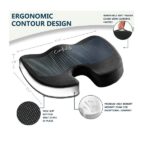 ComfiLife Premium Comfort Seat Cushion - Non-Slip Orthopedic 100% Memory Foam Coccyx Cushion for Tailbone Pain - Cushion for Office Chair Car Seat - Back Pain & Sciatica Relief (Black) - Image 2