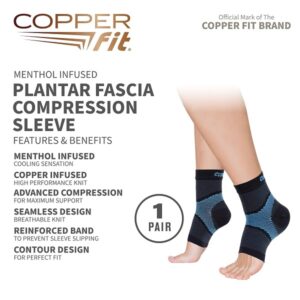 Copper Fit ICE Plantar Fasciitis Compression Sleeve Infused with Menthol, Large/X-Large, 1 Pair - Image 2
