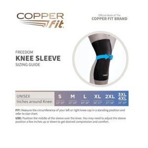 Copper Fit Plus Size Freedom Knee Compression Sleeve, Black, Small - Image 4