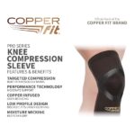 Copper Fit Pro Series Performance Compression Knee Sleeve, Black with Copper Trim, X-Large - Image 2