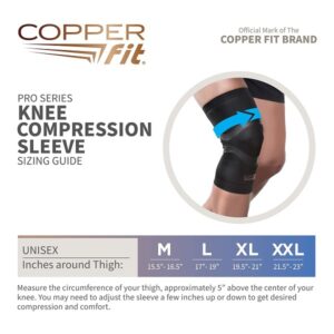 Copper Fit Pro Series Performance Compression Knee Sleeve, Black with Copper Trim, X-Large - Image 3