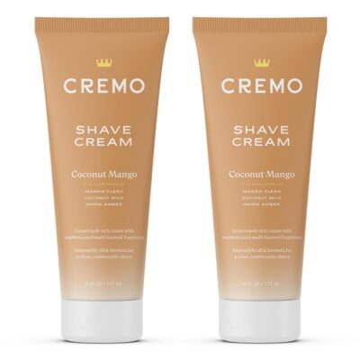 Cremo Coconut Mango Moisturizing Shave Cream, Astonishingly Superior Shaving Cream For Women, Fights Nicks, Cuts And Razor Burn, 6 oz, 2-Pack