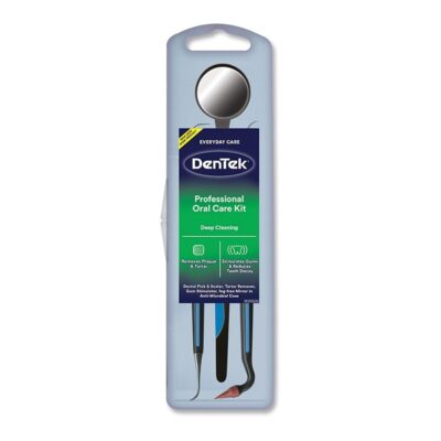 Dentek Professional Oral Care Kit | Removes Plaque & Tartar | Contains Dental Pick, Scaler, Mirror, and Gum Stimulator