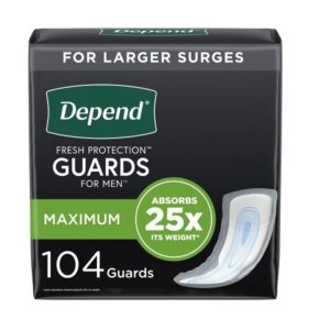 Depend Incontinence Guards for Men, Maximum Absorbency, 52 Count (Pack of 2) - Image 1