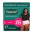 Depend FIT-FLEX Incontinence Underwear for Women, Disposable, Maximum Absorbency, Large, Blush, 17 Count