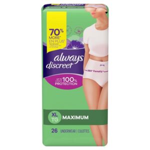 Discreet, Incontinence Underwear, Maximum Classic Cut, Extra-Large, 26 Count - Image 1