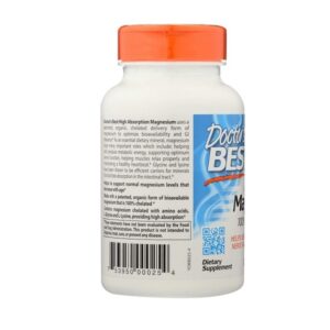 Doctor'S Best High Absorption Chelated Magnesium - 100 Mg, 120 Tablets - Image 3