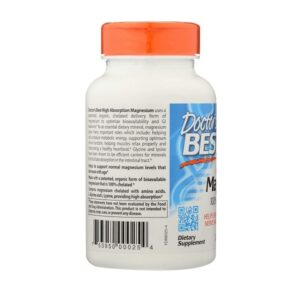 Doctor'S Best High Absorption Chelated Magnesium - 100 Mg, 120 Tablets - Image 4