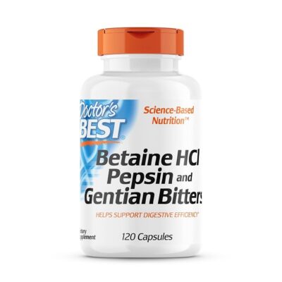 Doctor's Best Betaine Hcl Pepsin & Gentian Bitters (Support Digestive Health) - 120 Caps