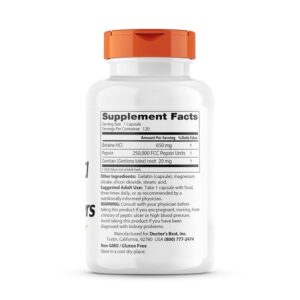 Doctor's Best Betaine Hcl Pepsin & Gentian Bitters (Support Digestive Health) - 120 Caps - Image 2
