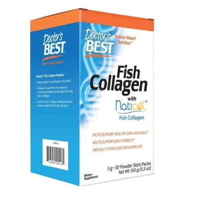 Doctor's Best Fish Collagen w/Naticol Fish Collagen, Supports Skin, Nails, Joints, 30 Powder Stick Pack.