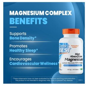Doctor's Best, High Absorption Magnesium, 100% Chelated, 240 Tablets - Image 2