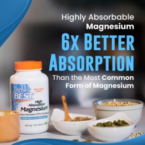 Doctor'S Best High Absorption Chelated Magnesium (Muscle Relaxation & Healthy Sleep Support) - 120 Tablets - Image 5