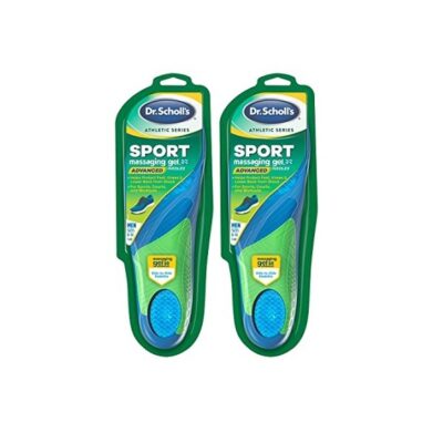 Dr. Scholl's Men's Sport Insoles with Superior Shock Absorption and Arch Support to Reduce Muscle Fatigue and Stress on Lower Body Joints (8-14) - Pack of 2