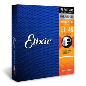 Elixir Strings Electric Guitar Strings, 6-String, Medium NANOWEB Coating - Image 1