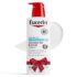 Eucerin Advanced Repair Lotion for very dry skin in a white bottle with a red pump and red bow, 500ml.