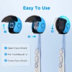 Frekare Helmet Toothbrush Covers Caps, Fits Most Manual and Electric Toothbrushes, 4 Count (White, Black, Blue, Red) - Image 2