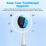 Frekare Helmet Toothbrush Covers Caps, Fits Most Manual and Electric Toothbrushes, 4 Count (White, Black, Blue, Red) - Image 4