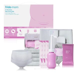 Frida Mom C-section recovery kit with abdominal binder peri bottle scar patches postpartum care