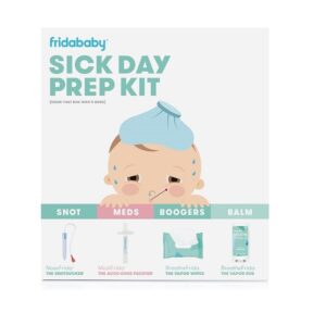 FridaBaby Baby's Sick Day Prep Kit - Includes NoseFrida Nasal Aspirator, Medifrida Pacifier Medicine Dispenser, Breathe Frida Vapor Chest Rub , Snot Wipes - Image 1
