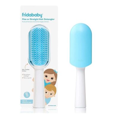 FridaBaby Fine or Straight Hair Detangling Kids Brush, Detangles Knots Without Tears or Breakage, Comb Teeth and Bristle Design