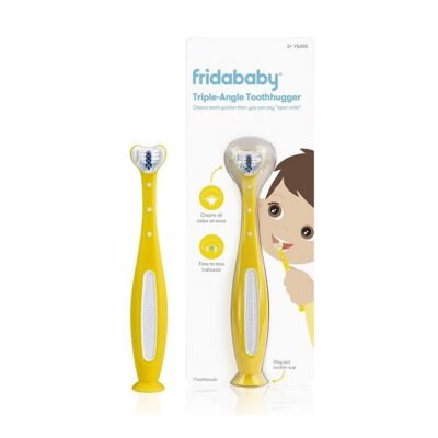 FridaBaby Triple-Angle Toothhugger Training Toothbrush for Toddler Oral Care, Yellow