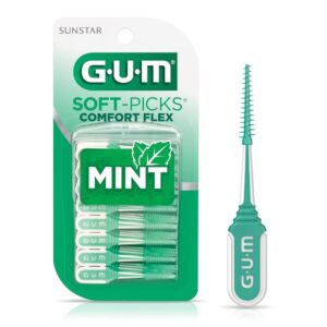 GUM Soft-Picks Comfort Flex Mint Dental Picks, New Invigorating Mint Flavor, 80 Count - Image 1