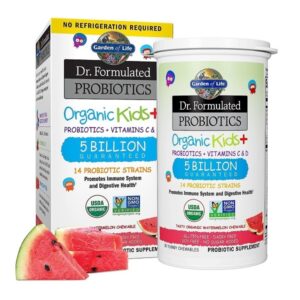 Garden of Life, Dr. Formulated Probiotics, Organic Kids+, Probiotics + Vitamins C & D, 5 Billion, Tasty Organic Watermelon, 30 Yummy Chewables - Image 1