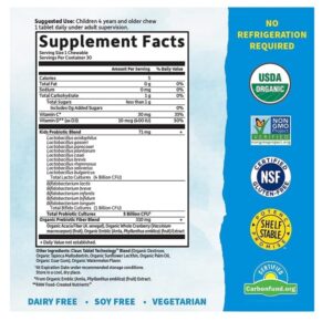 Garden of Life, Dr. Formulated Probiotics, Organic Kids+, Probiotics + Vitamins C & D, 5 Billion, Tasty Organic Watermelon, 30 Yummy Chewables - Image 3